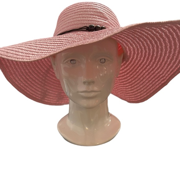Pink Wide Brim Sun Hat - Picture 2 of 4